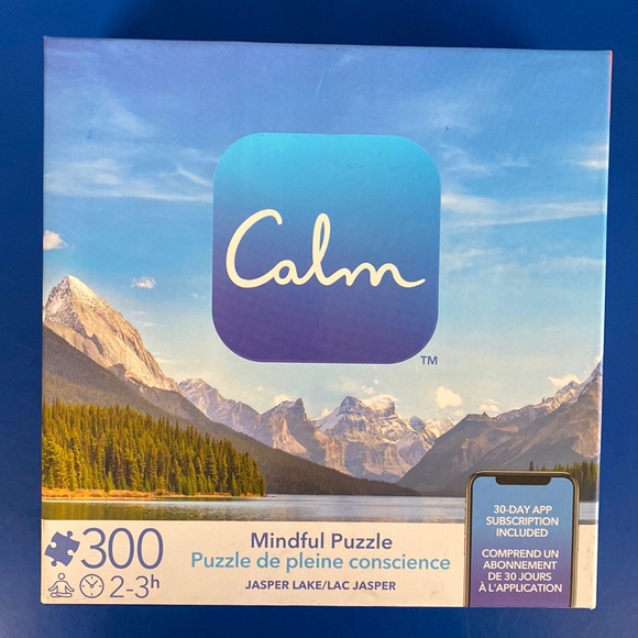 Calm Mindful Puzzle Jasper Lake Poster & 30-Day App Subscription Included - Picture 1 of 2